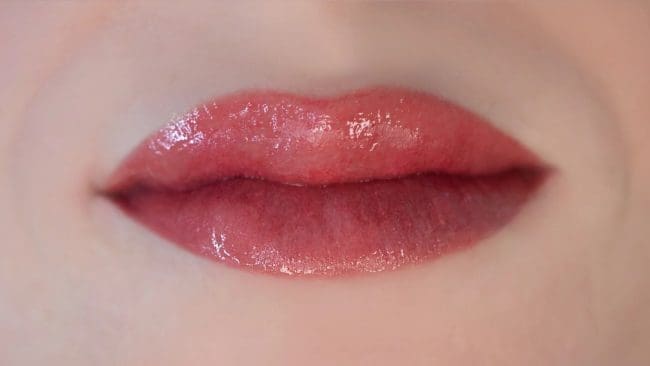 After lip blushing treatment